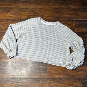Lush Striped Boxy Cropped Pullover Sweater
